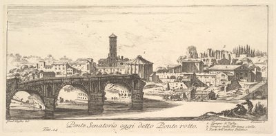 Puente Senatorial, hoy llamado Ponte Rotto (Puente Roto), c.1748 (grabado) de Israël Silvestre