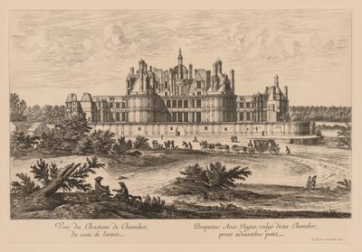 Vista del Palacio de Chambord desde la entrada de Israël Silvestre