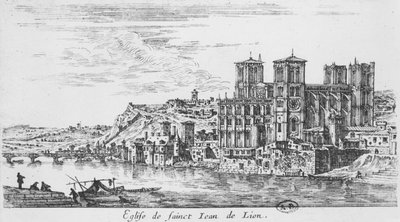 Vista de la catedral de Saint-Jean, Lyon de Israël Silvestre the Younger