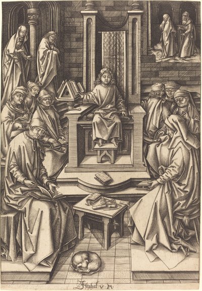 Cristo entre los doctores, c. 1490-1500 de Israhel van Meckenem
