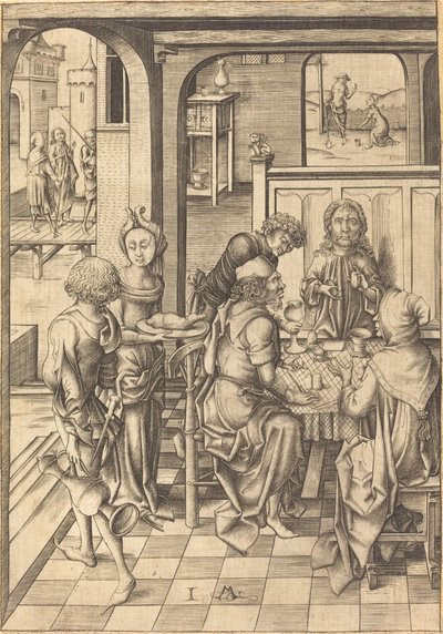 Cristo en Emaús, c. 1480 de Israhel van Meckenem