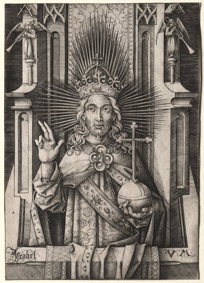 Cristo el Redentor Salvator Mundi, c. 1490-1500 de Israhel van Meckenem