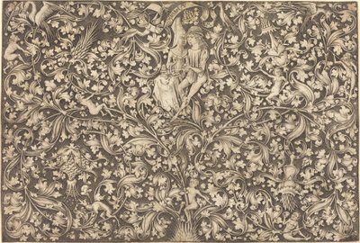 Panel de ornamento con dos amantes, c. 1490-1500 de Israhel van Meckenem