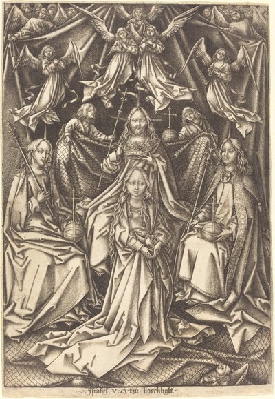 La coronación de la Virgen, c. 1490-1500 de Israhel van Meckenem