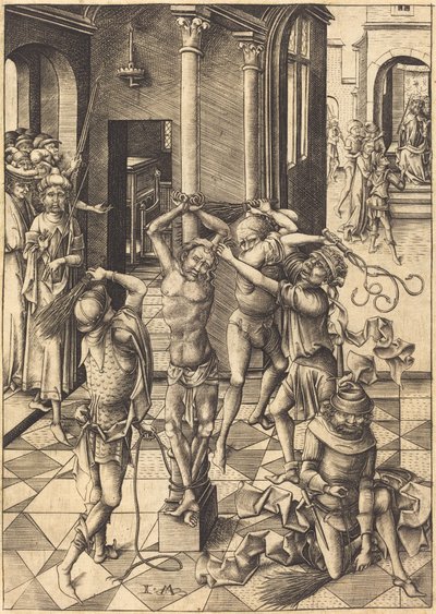 La flagelación, c. 1480 de Israhel van Meckenem