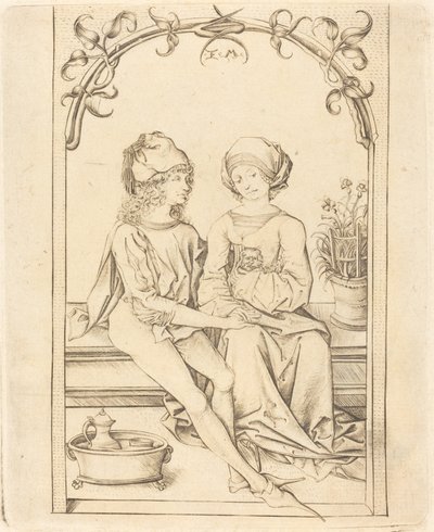 Los amantes, c. 1490 de Israhel van Meckenem
