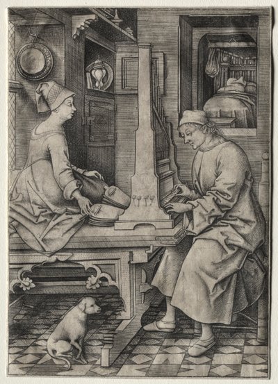 El organista y su esposa de Israhel van Meckenem