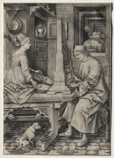 El organista y su esposa de Israhel van Meckenem