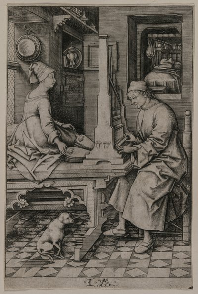 El organista y su esposa, 1495-1503 de Israhel van Meckenem