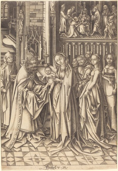 La presentación en el templo, c. 1490-1500 de Israhel van Meckenem