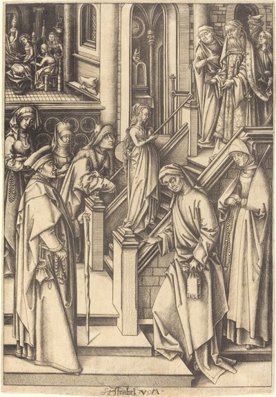 La presentación de la Virgen, c. 1490-1500 de Israhel van Meckenem