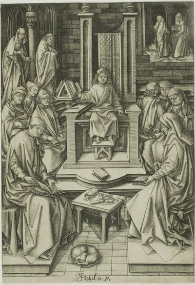 Cristo entre los médicos de Israhel van Meckenem the younger