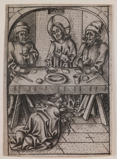 María Magdalena lavando los pies de Cristo de Israhel van Meckenem the younger