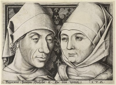 Autorretrato con su esposa Ida, c. 1490 de Israhel van Meckenem the younger