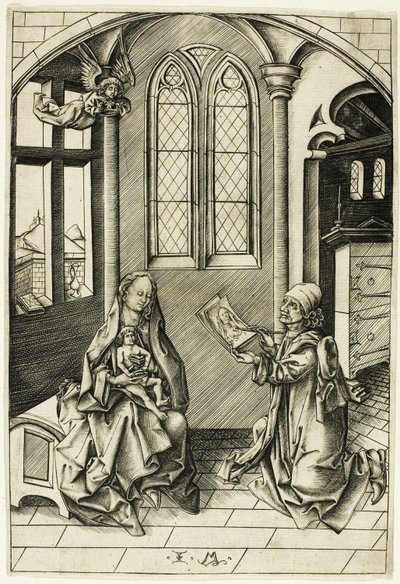 San Lucas retratando a la Virgen de Israhel van Meckenem the younger