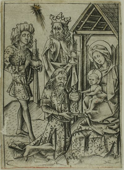 Adoración de los Reyes Magos de Israhel van Meckenem the younger