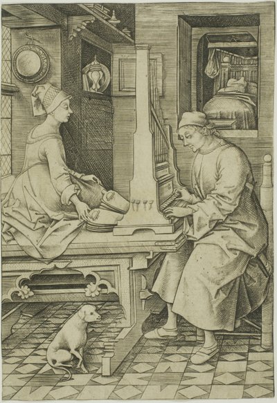 El organista y su mujer de Israhel van Meckenem the younger