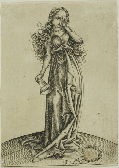 La tercera virgen insensata, de Las cinco vírgenes insensatas de Israhel van Meckenem the younger