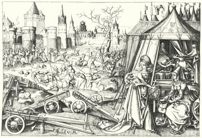 La decapitación del general asirio Holofernes por la israelita Judith de Betulia, del poema Judith de Israhel van the Elder Meckenem