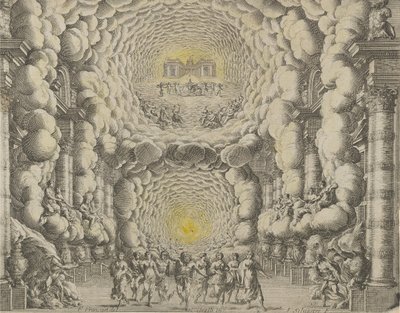 Diseño para un escenario de teatro creado por Giacomo Torelli da Fano para el ballet 