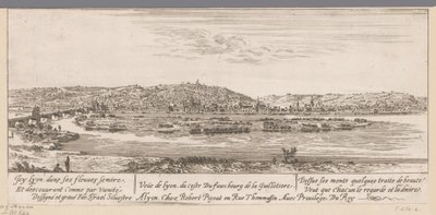 Vista de Lyon con el suburbio de Guillotière Veue de Lyon du coste Du fauxbourg de la Guillotiere (título sobre el objeto) de Israël Silvestre