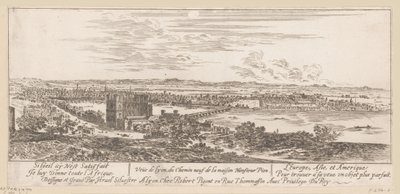 Vista de Lyon desde la casa del Sr. Pion Veue de Lyon du Chemin neuf de la maison Monsieur Pion (título sobre el objeto) de Israël Silvestre
