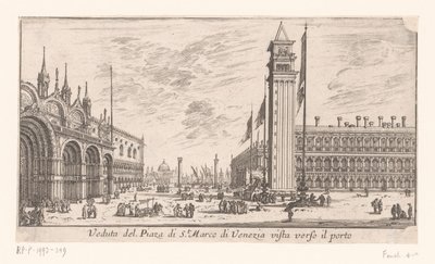 Vista de la Plaza de San Marcos en Venecia Veduta del Piazza di St. Marco di Venezia vista verso il porto (título sobre el objeto) Vistas de Roma y Venecia (título de la serie) Vues de Rome et de Venise (título de la serie) de Israël Silvestre