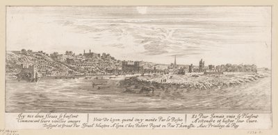 Vista desde el Rin en Lyon Veue de Lyon quand on y monte par le Rosne (título sobre objeto) de Israël Silvestre