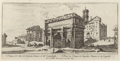 Veduta del Arco de Septimio Severo y del Capitolio de Israël Silvestre