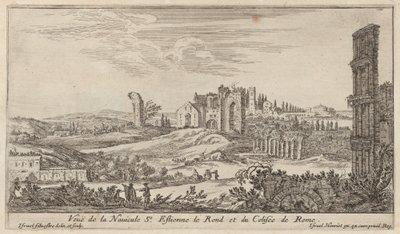 Vista de la Navicule St. Estienne le Rond y del Coliseo de Roma de Israël Silvestre