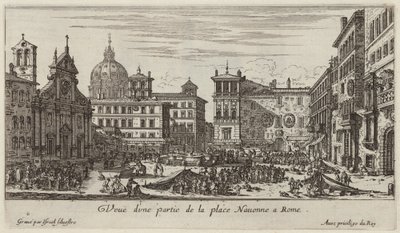 Vista de una parte de la plaza Navona en Roma de Israël Silvestre