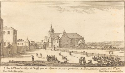 Vista del Priorato y el Pueblo de Croissy de Israël Silvestre