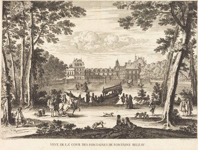Vista del Patio de las Fuentes de Fontainebleau de Israël Silvestre