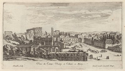 Vista del Campo Vaccino y Coliseo en Roma de Israël Silvestre
