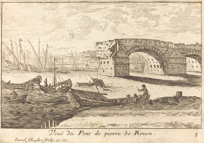 Vista del Puente de Piedra de Rouen de Israël Silvestre