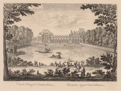 Vista del estanque de Fontainebleau de Israël Silvestre