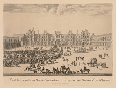 Vista del Patio del Caballo Blanco de Fontainebleau, 1667 de Israël Silvestre