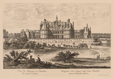 Vista del Castillo de Chambord, desde la entrada de Israël Silvestre