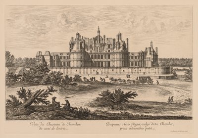 Vista del Castillo de Chambord, del lado de la entrada, 1678 de Israël Silvestre