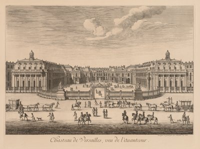 Vista del Castillo de Versalles, vista del patio delantero, 1682 de Israël Silvestre