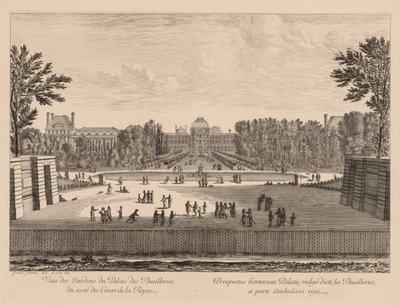 Vista del palacio y los jardines de las Tullerías, desde el lado del curso la Reina de Israël Silvestre
