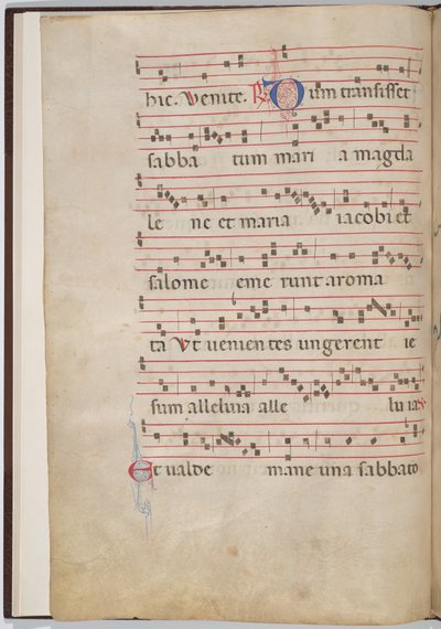 Hoja 2 de un fragmento antifonal (verso) de Italian 13th Century