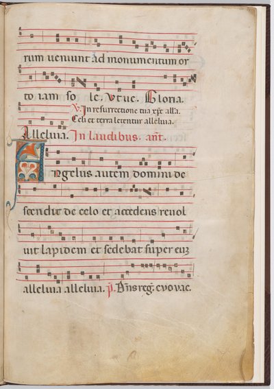 Hoja 3 de un Fragmento de Antifonario de Italian 13th Century