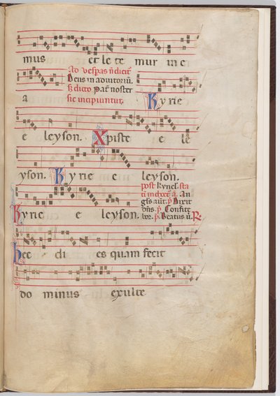 Hoja 5 de un fragmento antifonal de Italian 13th Century