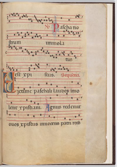 Hoja 6 de un Fragmento de Antifonario de Italian 13th Century