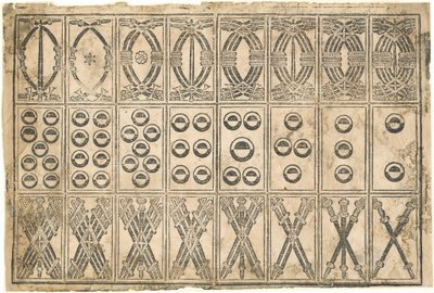 Cartas de juego de Italian 15th Century