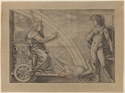 Juno en un Carro Tirado por Pavos Reales de Italian 16th Century