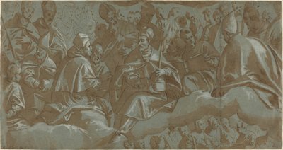 Santos en las nubes de Italian 16th Century