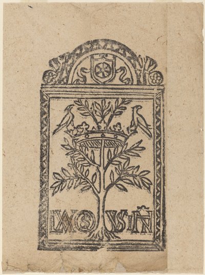 Árbol con Corona y Dos Pájaros de Italian 16th Century
