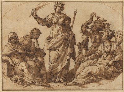 La virtud triunfando sobre los vicios de Italian 16th Century